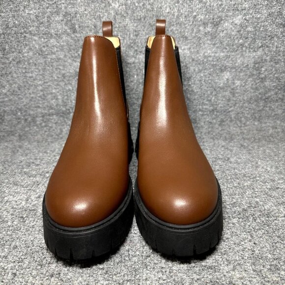 Coach Reid CM588 Women's US 11B Bootie Walnut Leather Round Toe Chelsea Boots - Picture 2 of 10